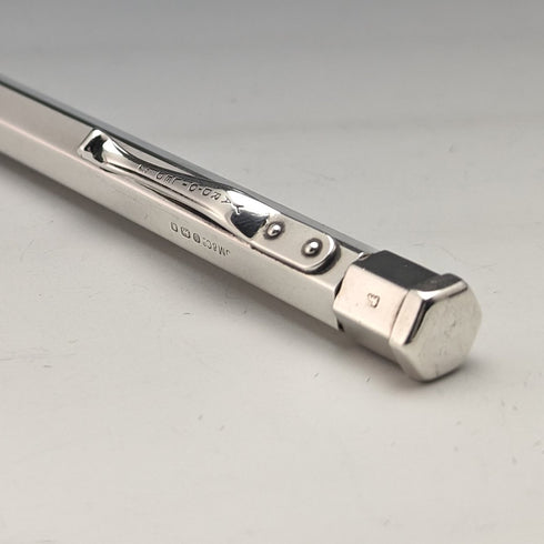 1955 British Vintage Yard O Red Sterling Silver Hexagon Propulsion Pencil Case